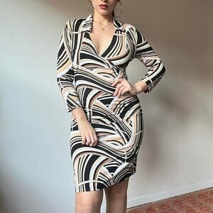 Vintage 90s does 70s groovy print dress